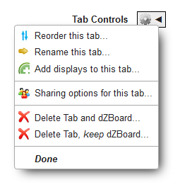 User Tab Controls